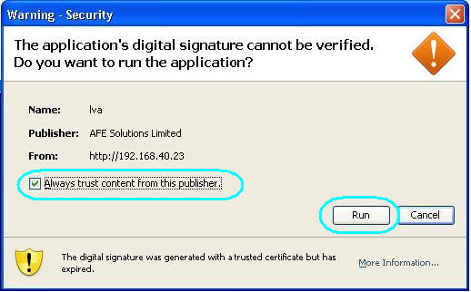 Warning - Security